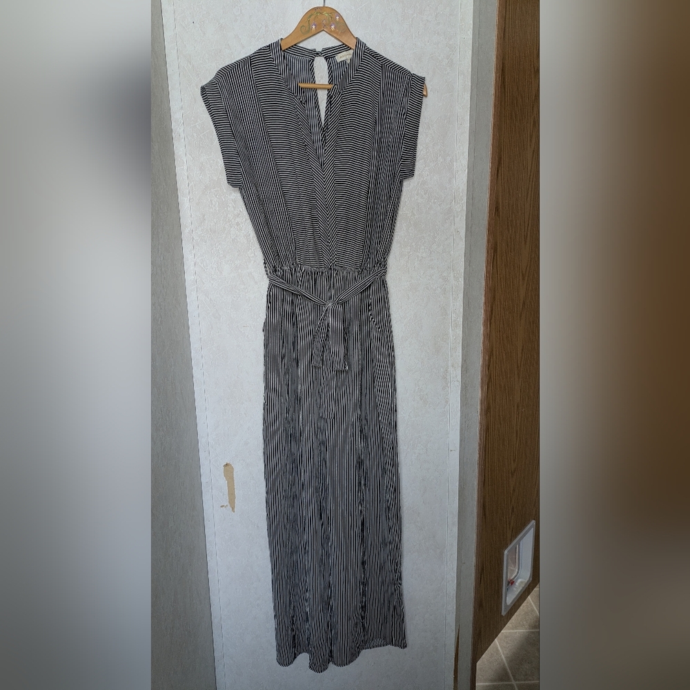 Monteau Striped Black and White Jumpsuit